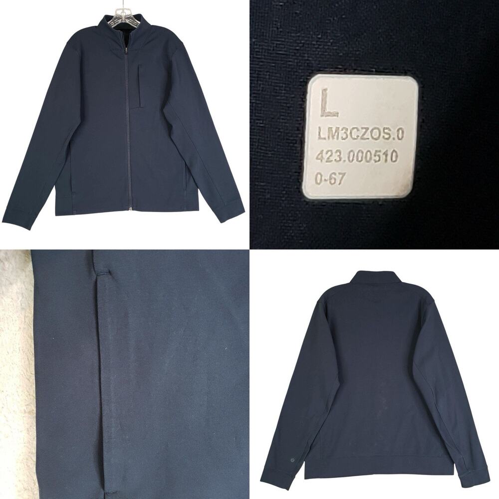 Lululemon Sojourn Jacket Mens Large Blue Warpstreme Full Zip Golf Modern Tech